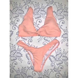 NEW peach pink colored cheeky bikini